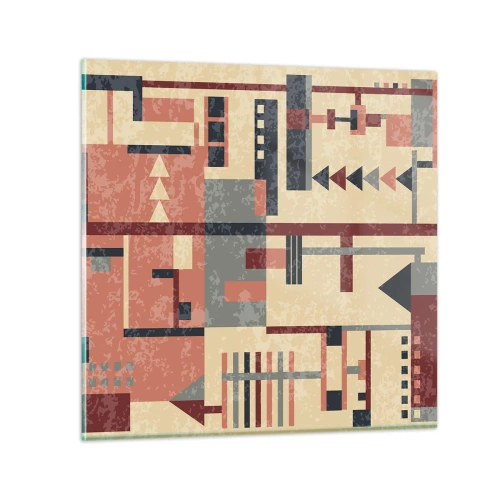 Quadro su vetro - Combinazione di orizzontali e verticali - 40x40 cm