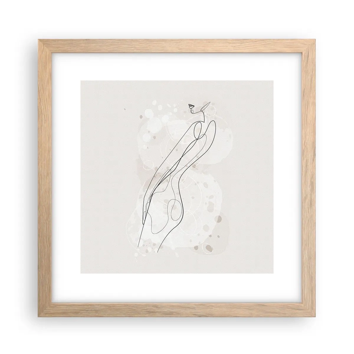 Poster in cornice rovere chiaro - Errando con lo sguardo - 30x30 cm