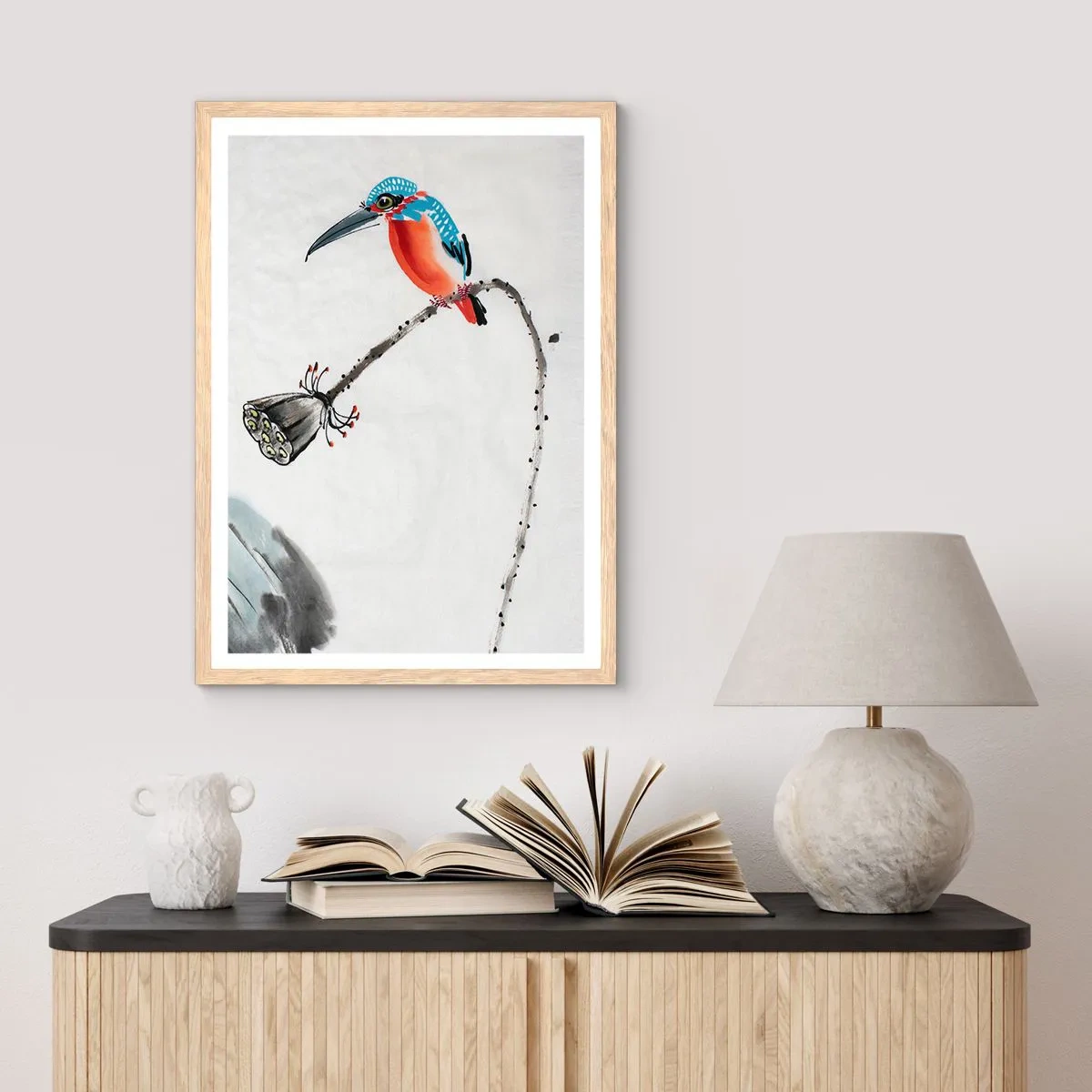 Poster in cornice rovere chiaro - La vita del prato - 40x50 cm