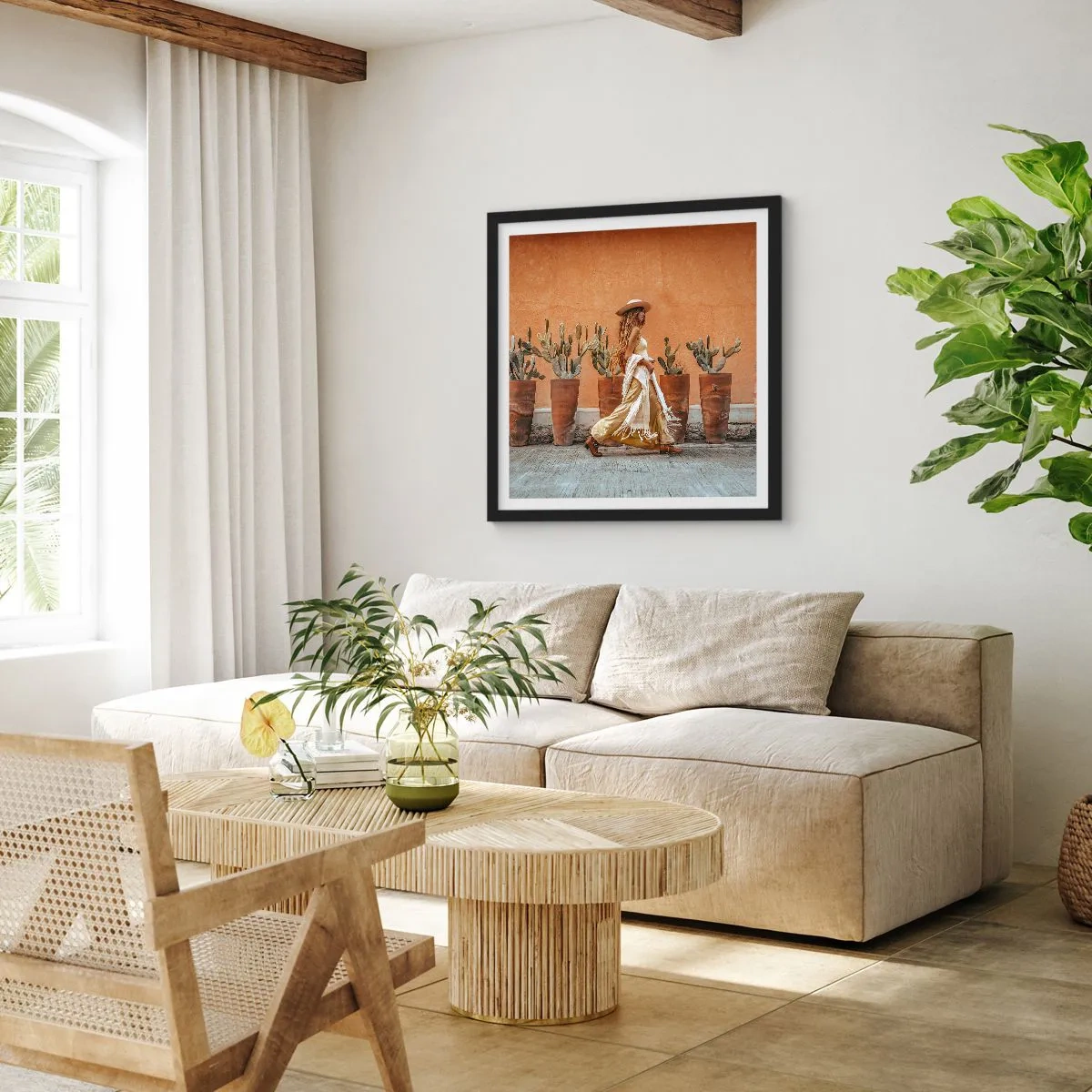 Poster in cornice nera - In stile hippy - 40x40 cm