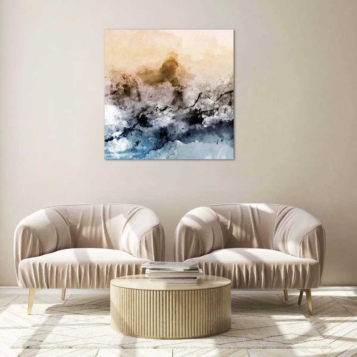 Quadro su vetro - Immersi in una nuvola di nebbia - 50x50 cm