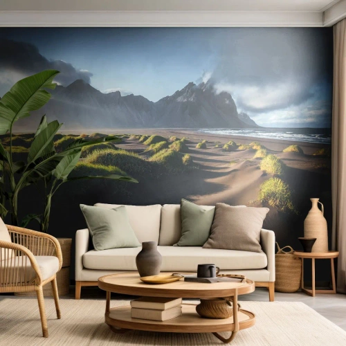 Fotomurale su misura Premium Sand - Armonia degli elementi - Paesaggio, Islanda, Montagne