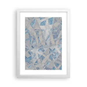 Poster in cornice bianca - Nel labirinto grigioblu - 30x40 cm