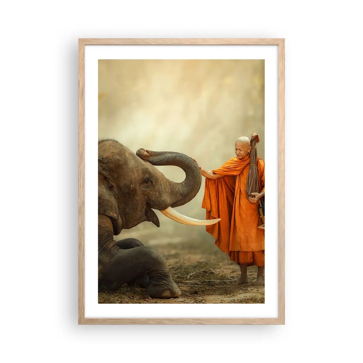 Poster in cornice rovere chiaro - Incontro nel viaggio - 50x70 cm