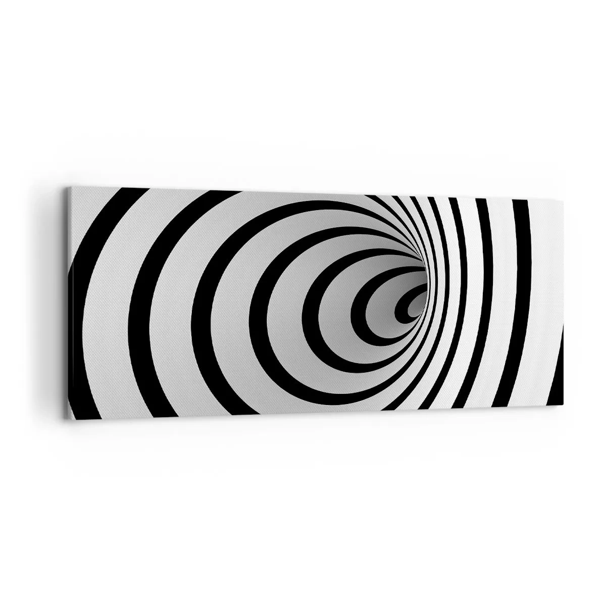 Quadro su tela - Stampe su Tela - Una spirale in bianco e nero che crea un effetto ipnotico - 120x50cm - Anche tu non riesci a resistere? - Decorazione murale moderna per soggiorno e camera da letto ARTTOR
