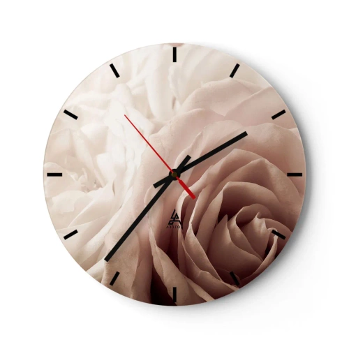 Orologio da parete - Orologio in Vetro - Nel cuore della rosa - 40x40 cm
