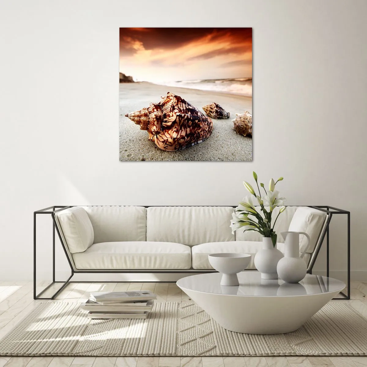 Quadro su vetro - Esiliate dalle onde - 40x40 cm