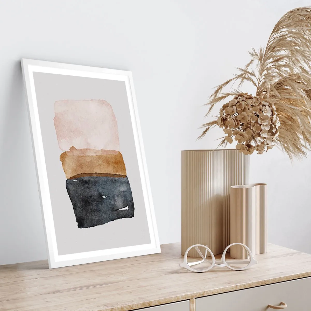 Poster in cornice bianca - Composizione di colori della terra - 30x40 cm