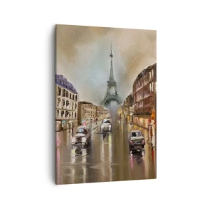 Quadro su tela - Stampe su Tela - Paesaggio urbano serale di Parigi con vista sulla Torre Eiffel - 50x70cm - Conta solo lei - Decorazione murale moderna per soggiorno e camera da letto ARTTOR