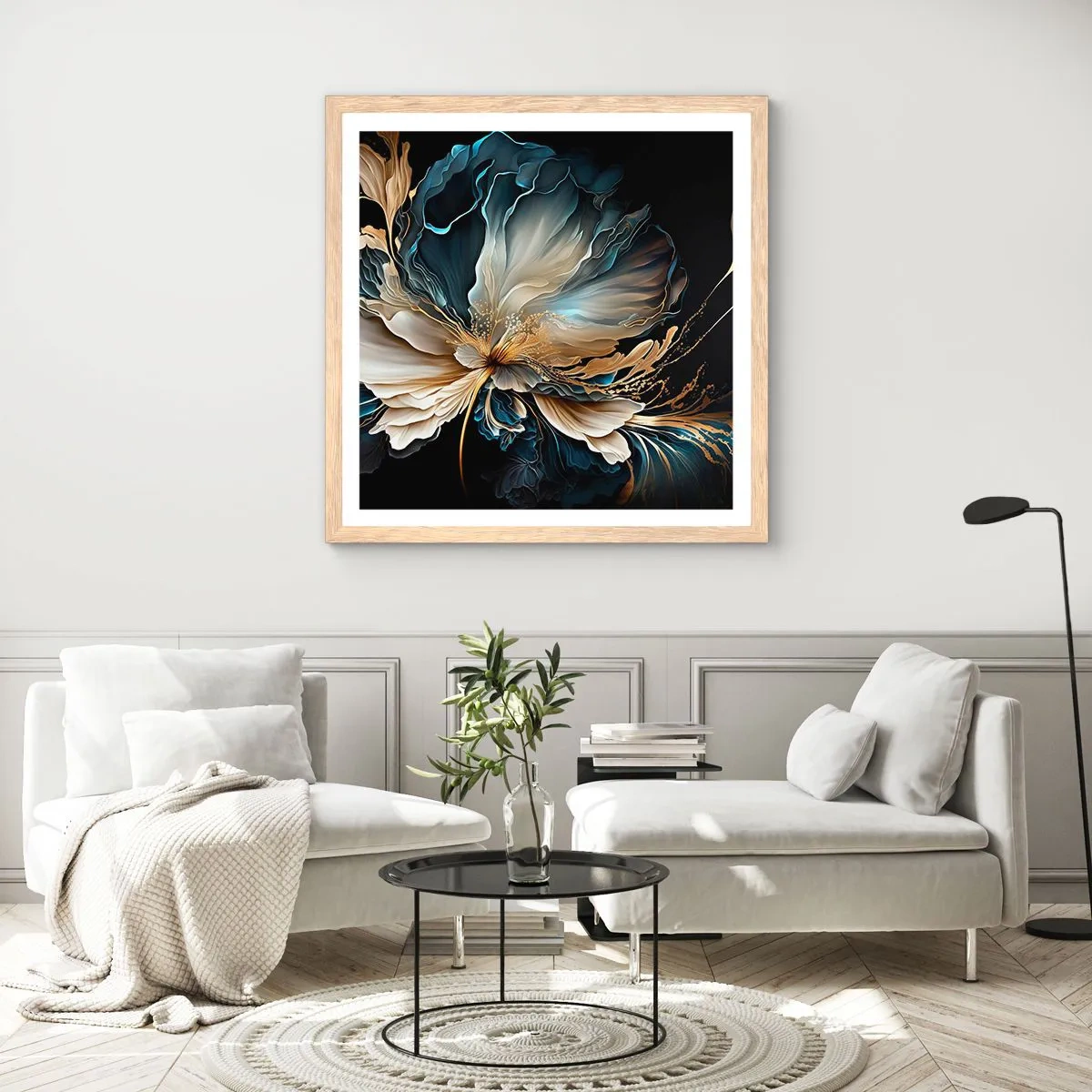 Poster in cornice rovere chiaro - Fantastico fiore di felce - 40x40 cm