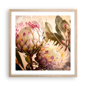 Poster in cornice rovere chiaro - Tenero abbraccio - 50x50 cm