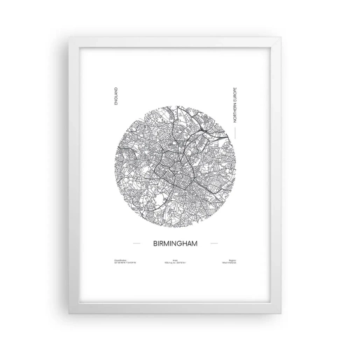 Poster in cornice bianca - Anatomia di Birmingham - 30x40 cm