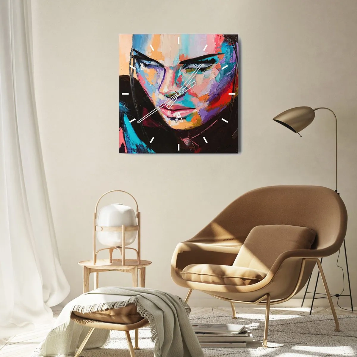 Orologio da parete - Orologio in Vetro - Cuore selvatico - 40x40 cm