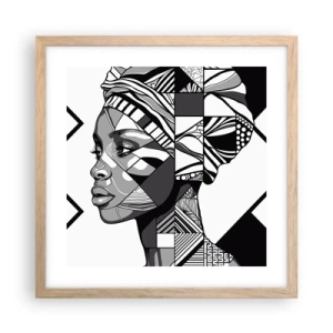 Poster in cornice rovere chiaro - Ritratto etnico - 40x40 cm