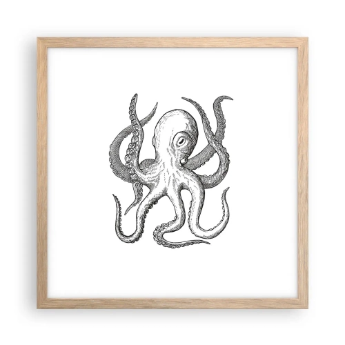 Poster in cornice rovere chiaro - Ballando con le onde - 40x40 cm