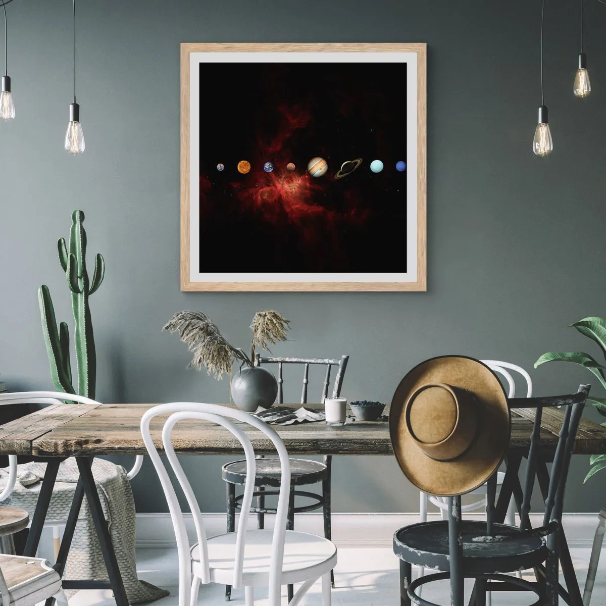 Poster in cornice rovere chiaro - Il nostro vicinato - 40x40 cm