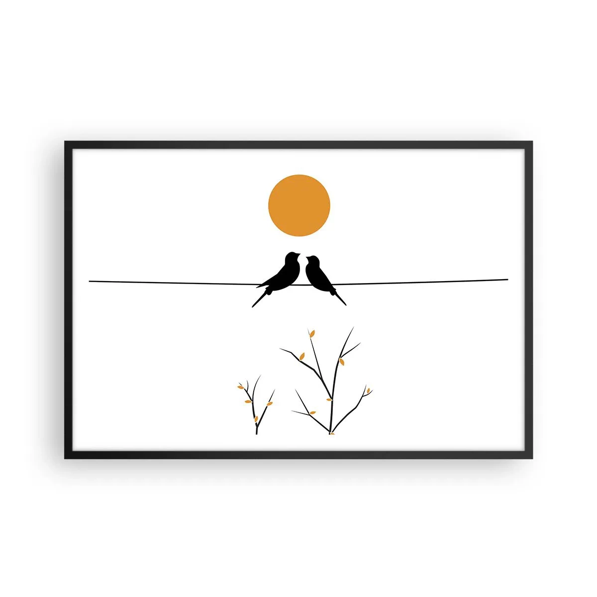 Poster in cornice nera - Sera da usignoli - 91x61 cm