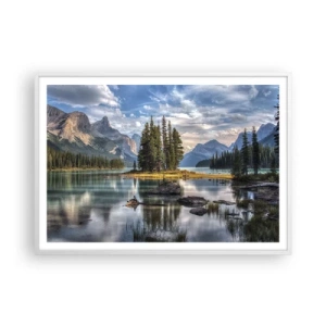 Poster in cornice bianca - Sulle acque grandi e limpide...  - 100x70 cm