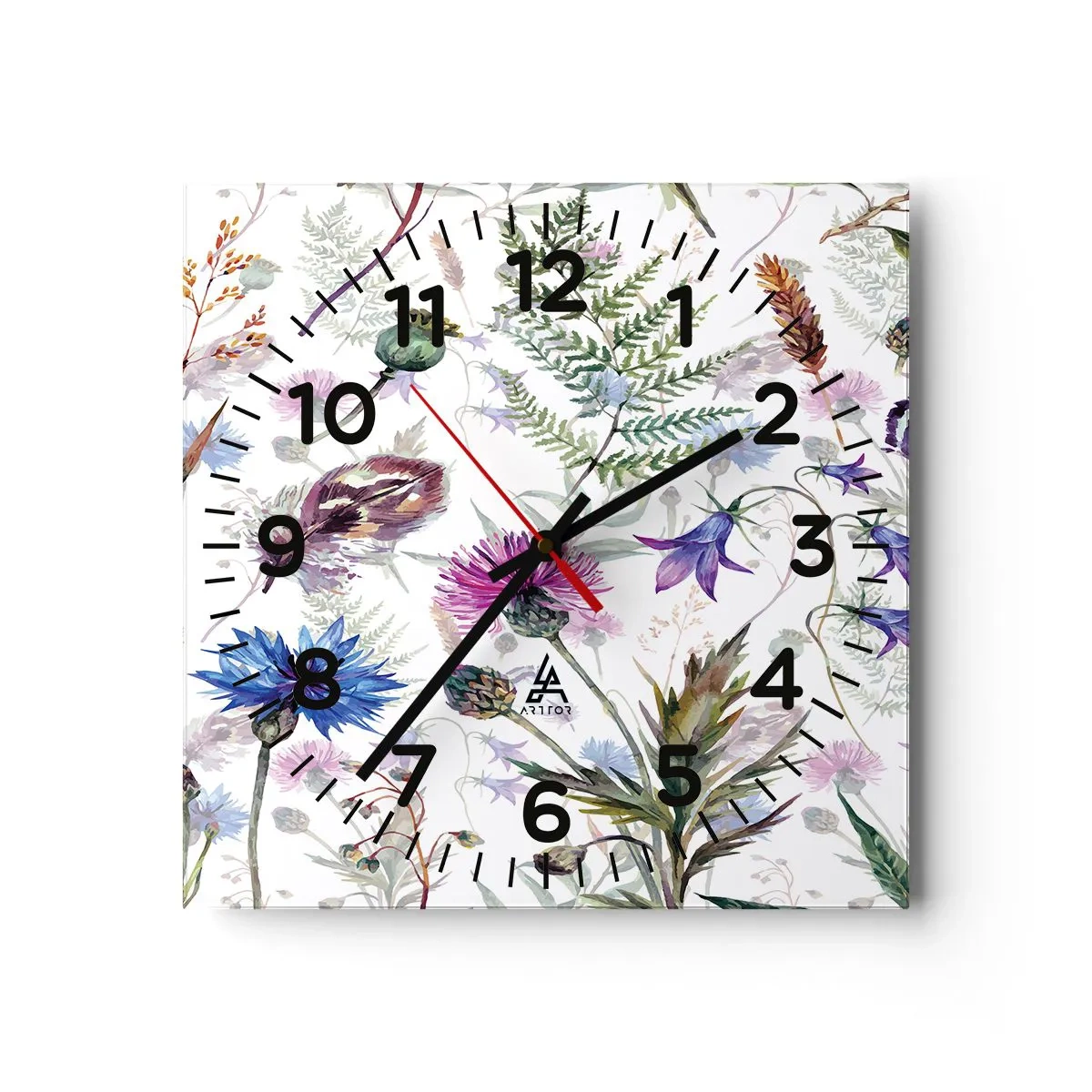 Orologio da parete - Orologio in Vetro - Erbario polacco - 40x40 cm