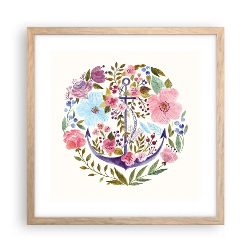 Poster in cornice rovere chiaro - Il bel sogno del marinaio - 40x40 cm