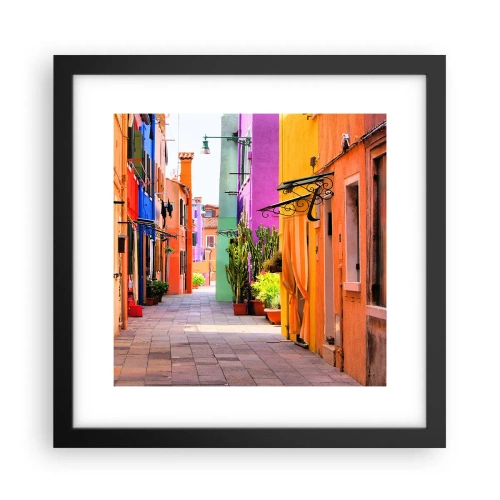 Poster in cornice nera - Angolo multicolore - 30x30 cm