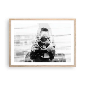 Poster in cornice rovere chiaro - Il creatore e il materiale - 70x50 cm