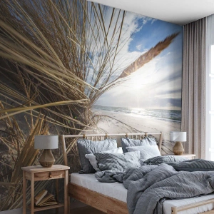 Fotomurali Premium Sand - L'incontro degli elementi - Paesaggio, Mare, Dune - 400x280 cm