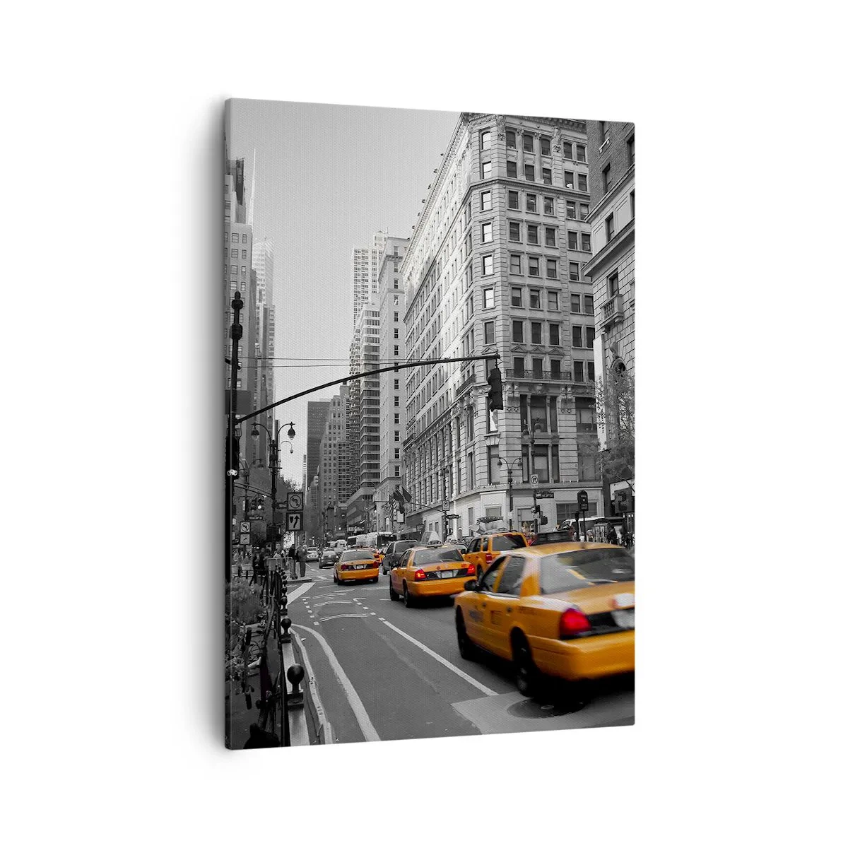 Quadro su tela - Stampe su Tela - Taxi gialli per le strade di New York - 50x70cm - Il sole della grande città - Decorazione murale moderna per soggiorno e camera da letto ARTTOR