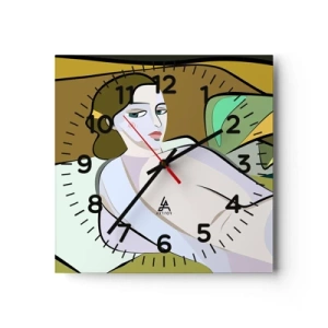 Orologio da parete - Orologio in Vetro - Ritratto intimo - 40x40 cm