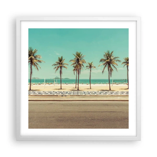 Poster in cornice bianca - A guardia della spiaggia - 50x50 cm