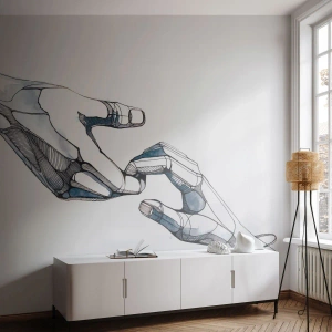 Fotomurali Autoadesivo Deluxe Sticker - Buon gesto - Astrazione, Mani, Grafica - 350x256 cm