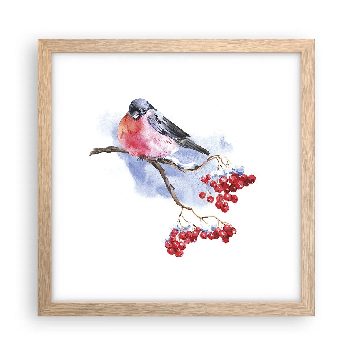 Poster in cornice rovere chiaro - L'inverno a colori - 30x30 cm