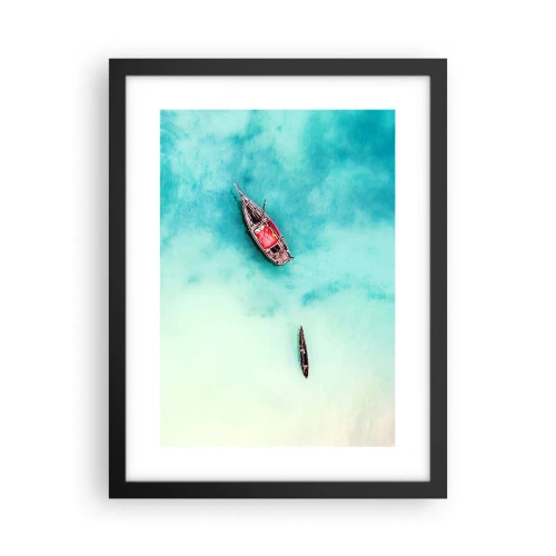 Poster in cornice nera - Nelle spiagge di Zanzibar, quando c'è troppa acqua... - 30x40 cm