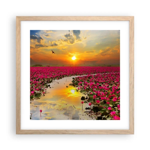 Poster in cornice rovere chiaro - La vita segreta del lago - 40x40 cm