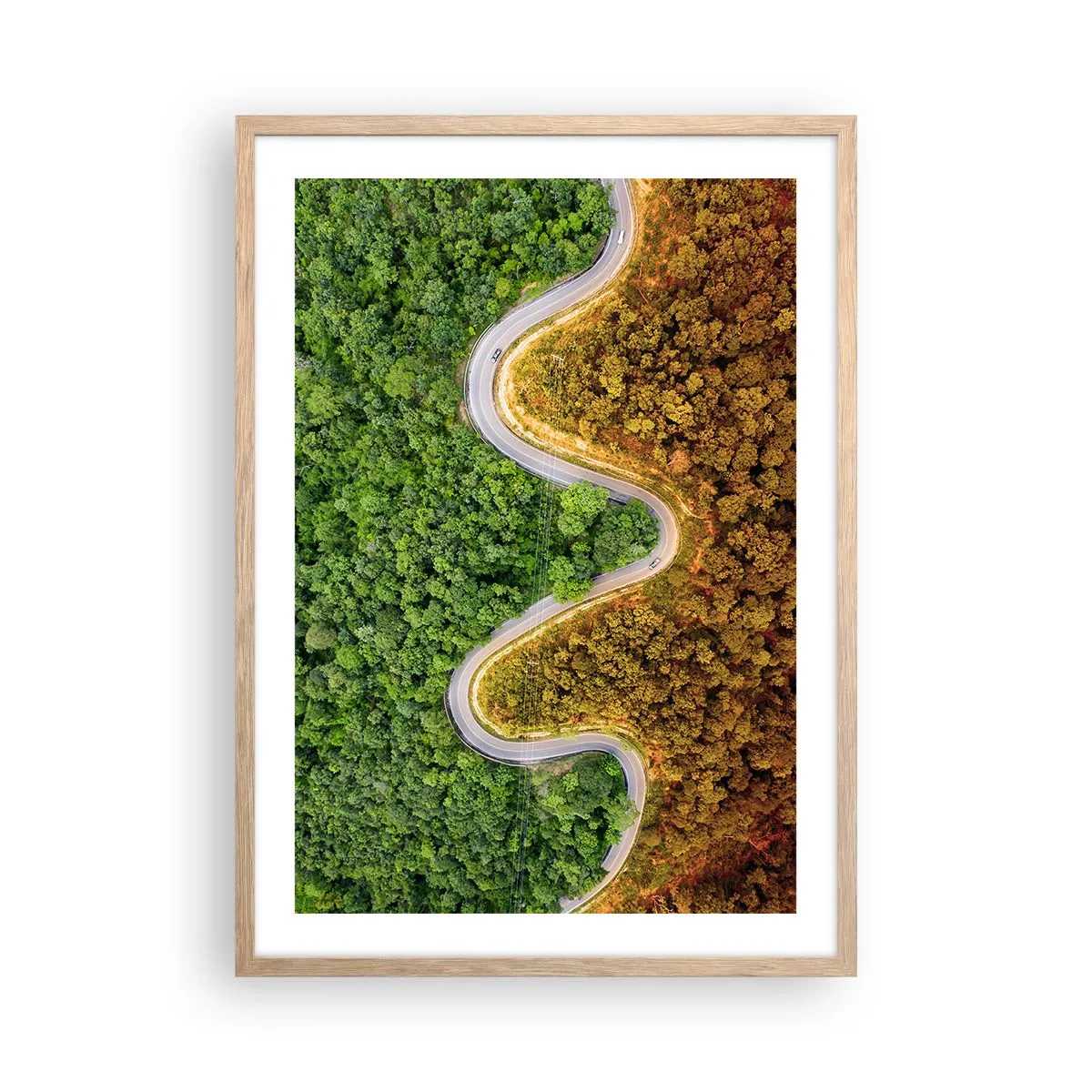Poster in cornice rovere chiaro - Confine e separazione - 50x70 cm