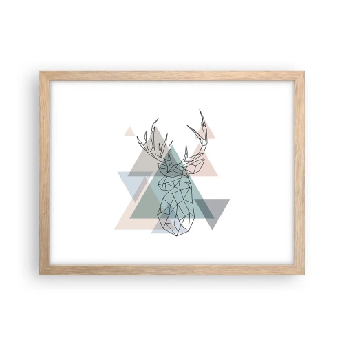 Poster in cornice rovere chiaro - Nel bosco geometrico - 40x30 cm