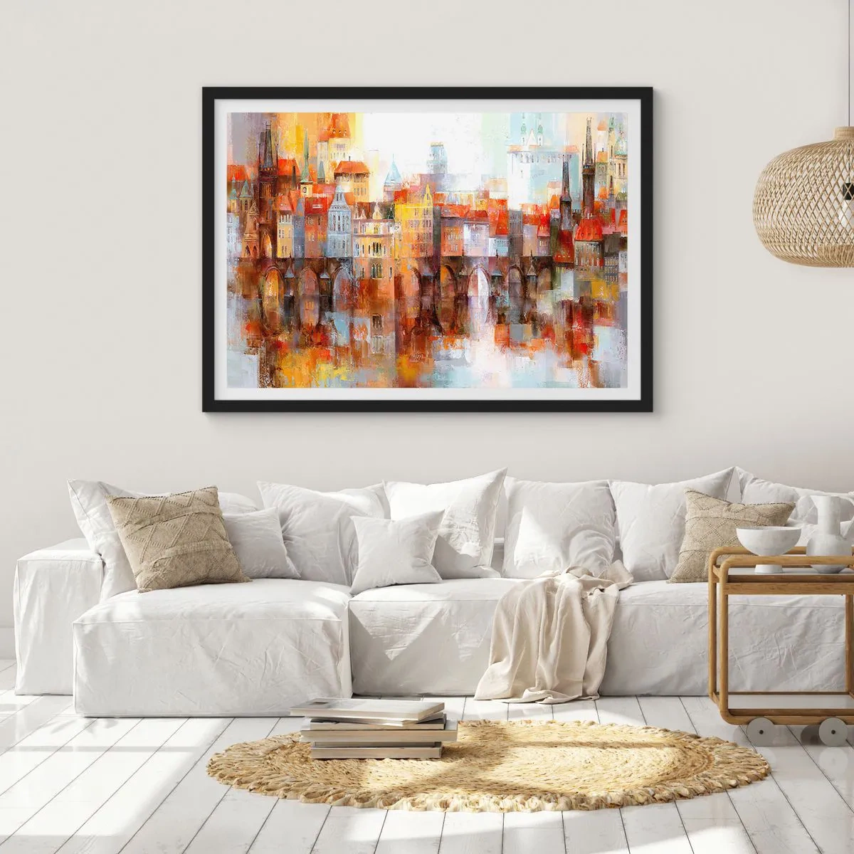 Poster in cornice nera - Anche sotto il ponte è bello - 50x40 cm