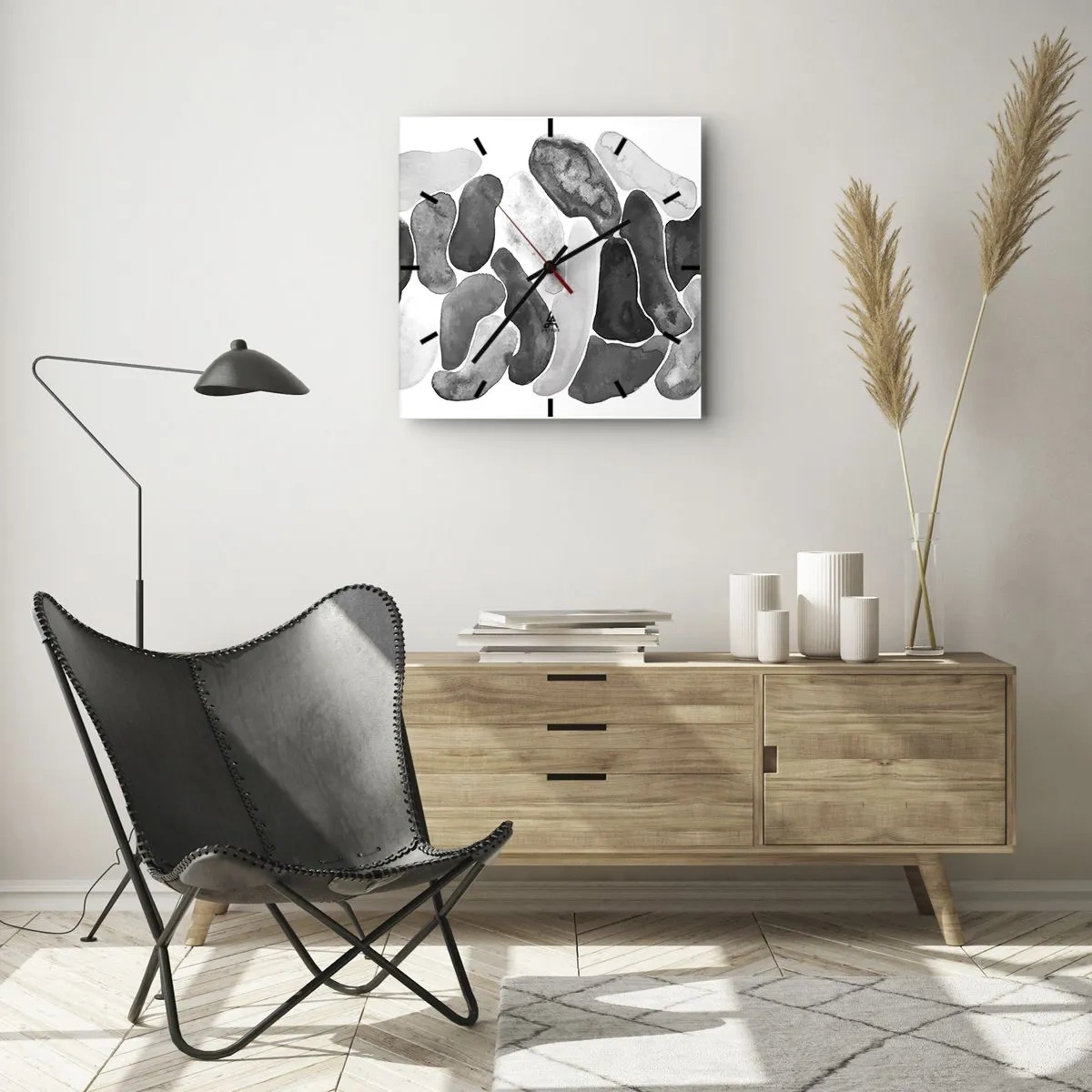 Orologio da parete - Orologio in Vetro - Astrazione rocciosa - 40x40 cm