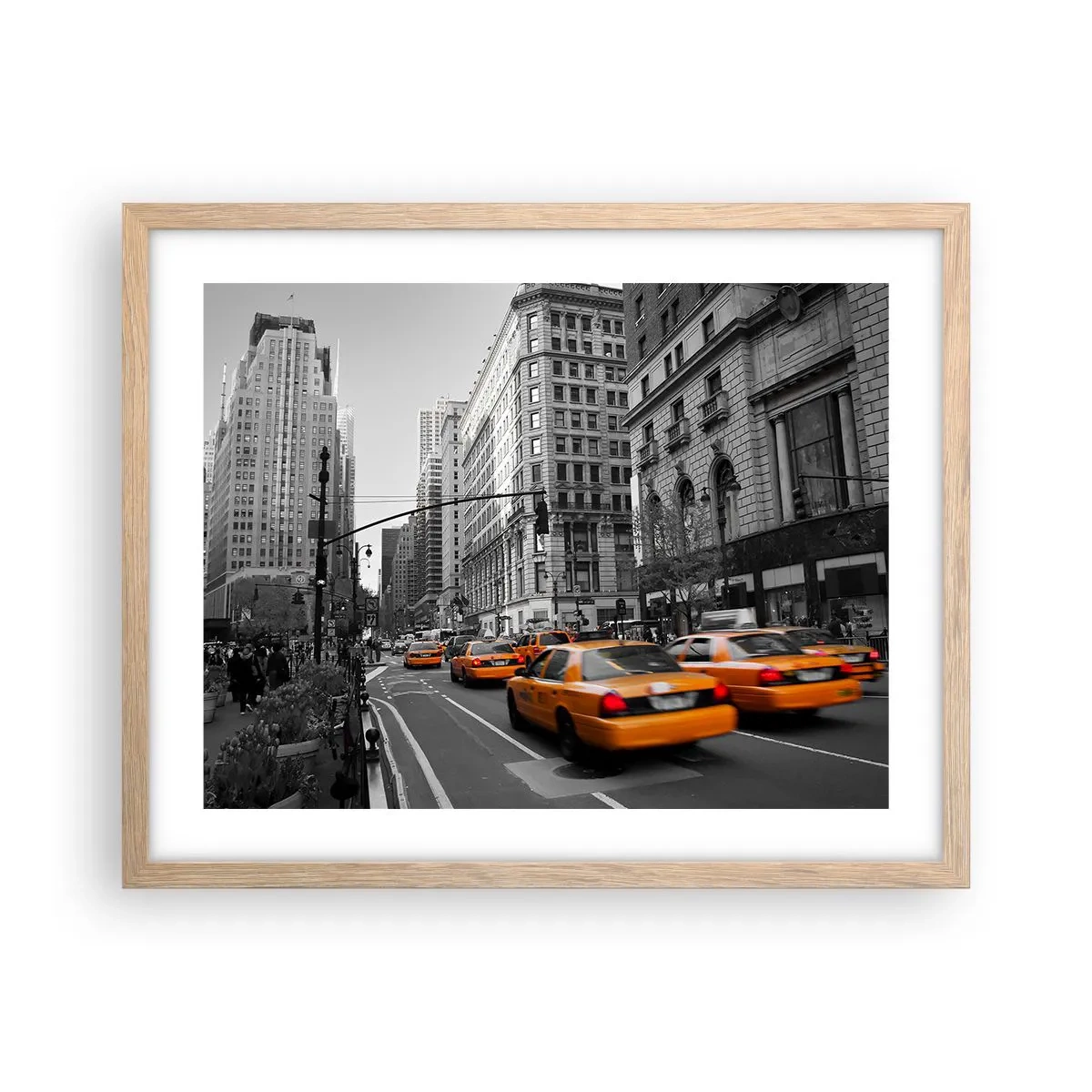 Poster in cornice rovere chiaro - Il sole della grande città - 50x40 cm