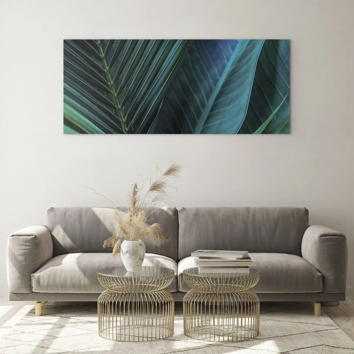 Quadro su vetro - Anatomia del verde - 90x30 cm