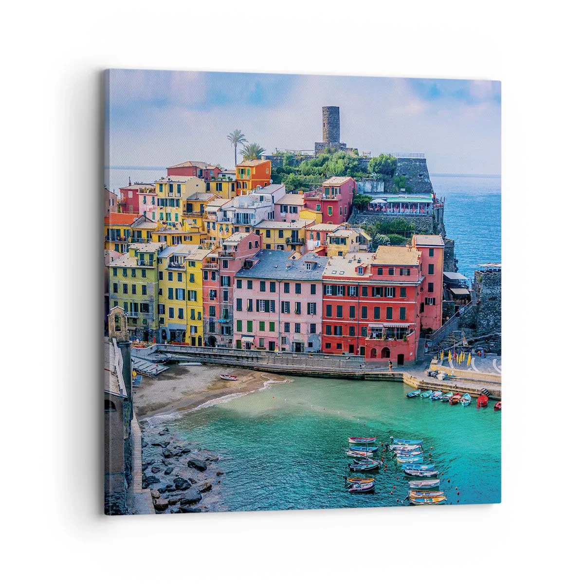 Quadro su tela - Stampe su Tela - Magica cittadina mediterranea - 70x70 cm