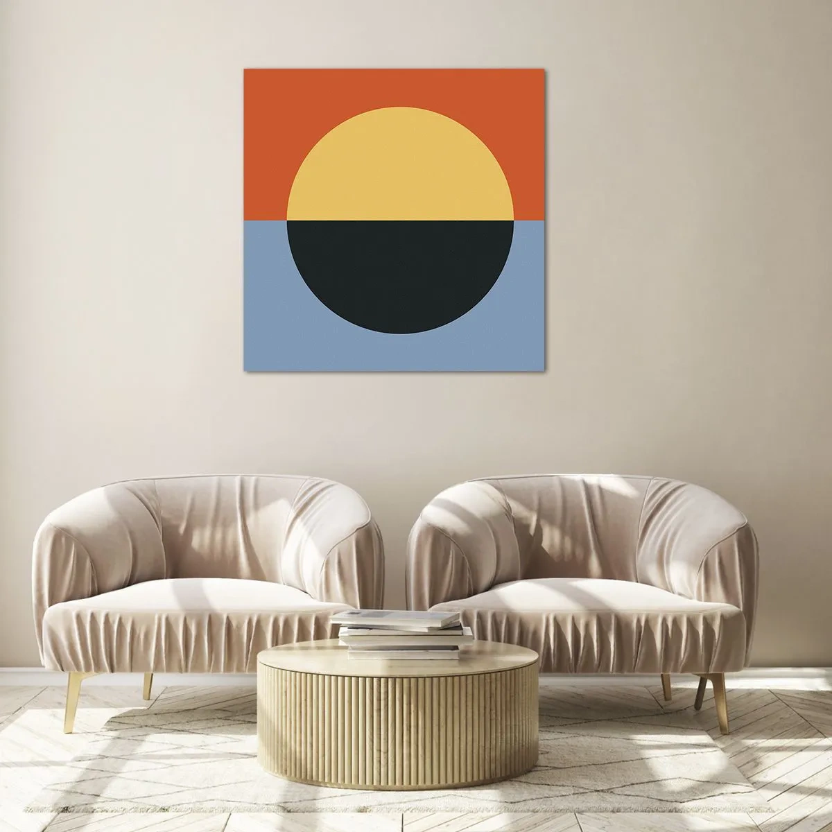 Quadro su vetro - Composizione di caldo e freddo - 60x60 cm