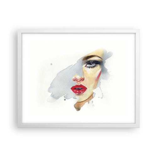 Poster in cornice bianca - Riflesso in una goccia d'acqua - 50x40 cm