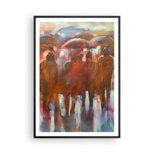 Poster in cornice nera - Uguali nella pioggia e nella nebbia - 70x100 cm