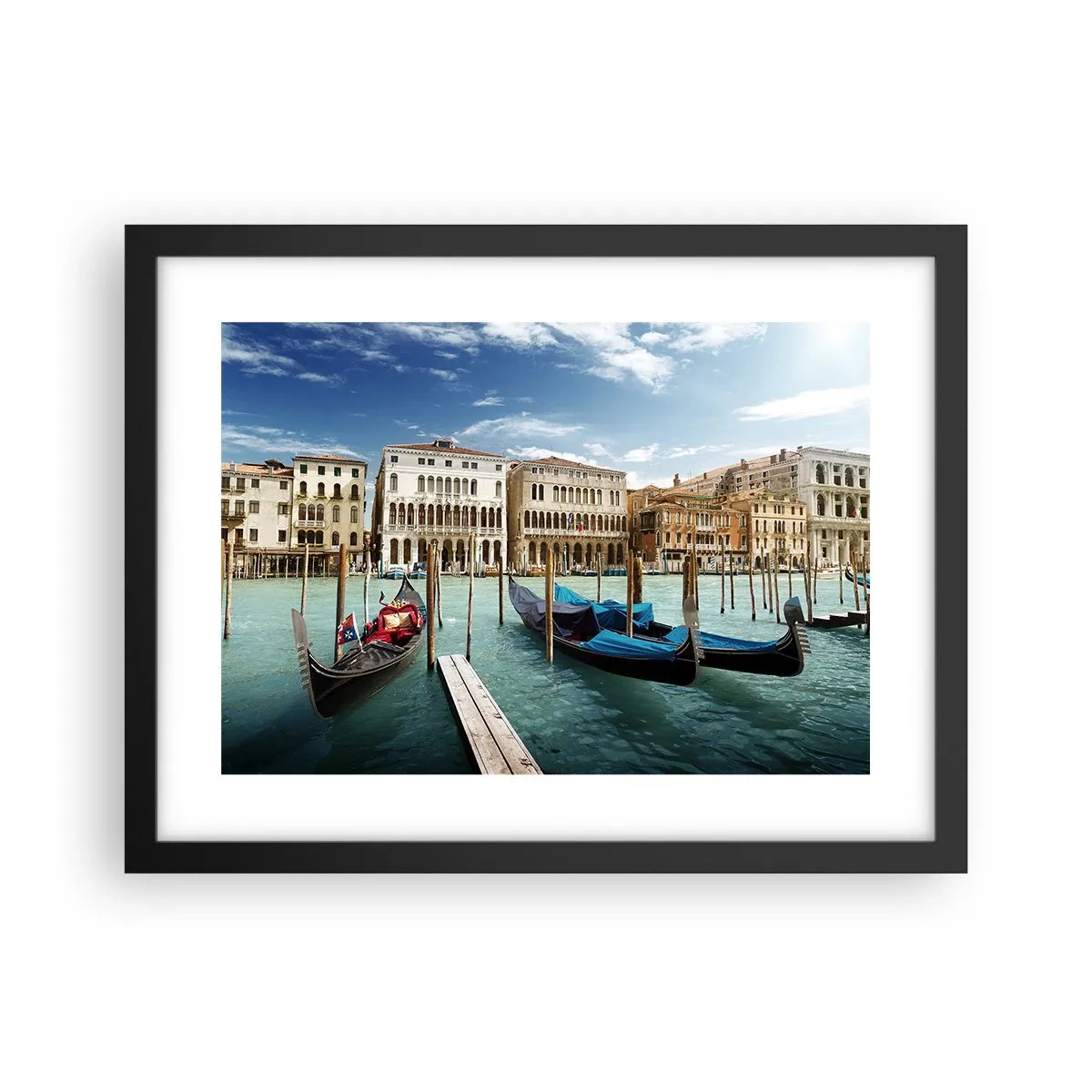 Poster in cornice nera - Palazzi nel blu - 40x30 cm