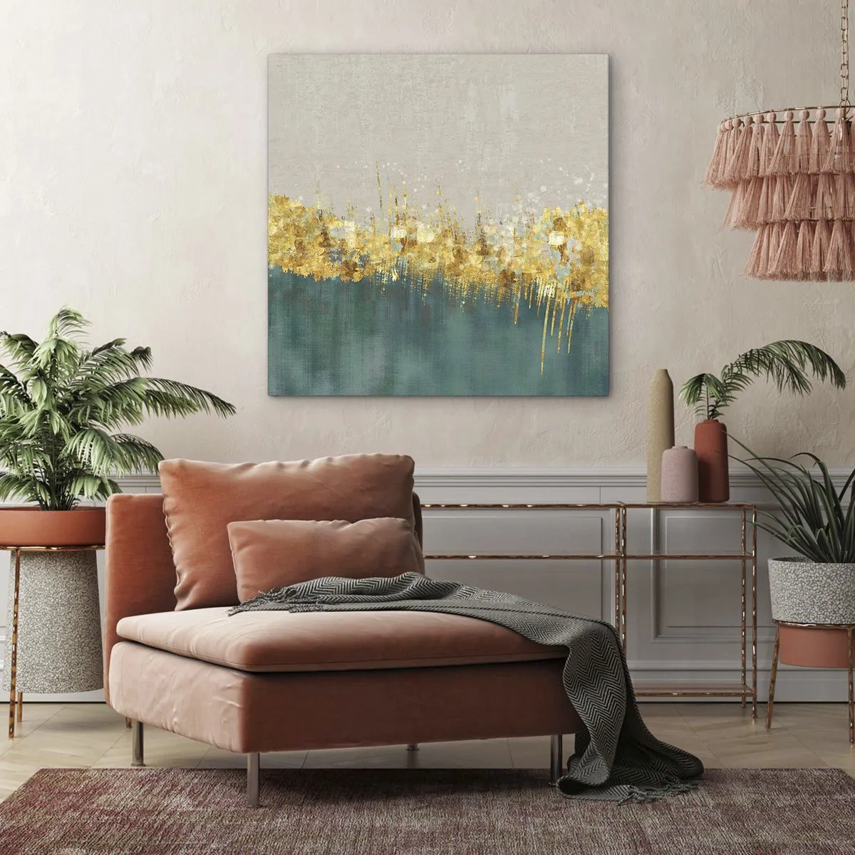 Quadro su tela - Stampe su Tela - Confine dorato - 30x30 cm