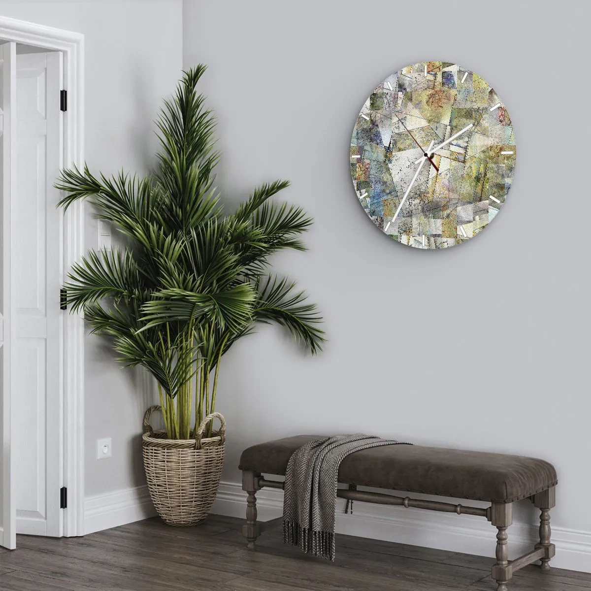 Orologio da parete - Orologio in Vetro - Rimpasto geometrico - 30x30 cm