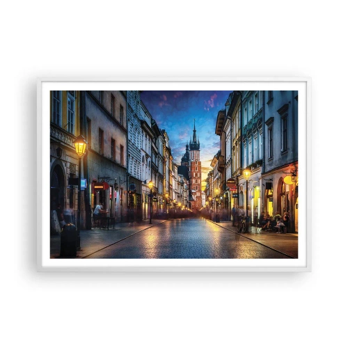 Poster in cornice bianca - La magia di Cracovia - 100x70 cm