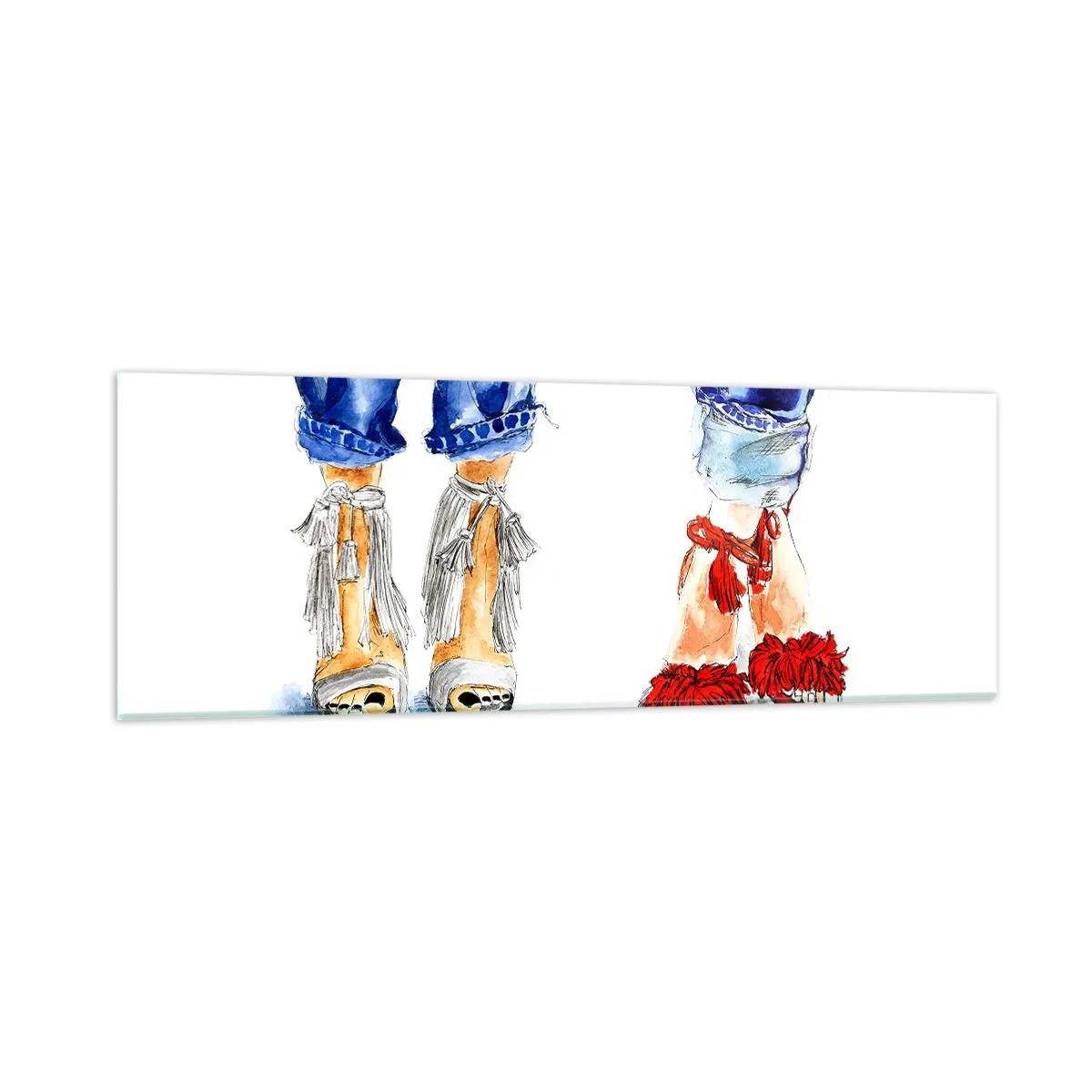 Quadro su vetro - Facciamo una passeggiata? - 90x30 cm