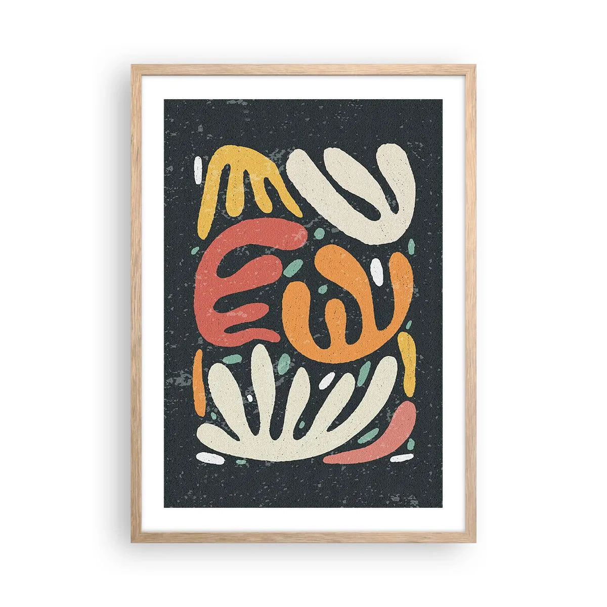 Poster in cornice rovere chiaro - Composizione: adesso ti acchiappo - 50x70 cm